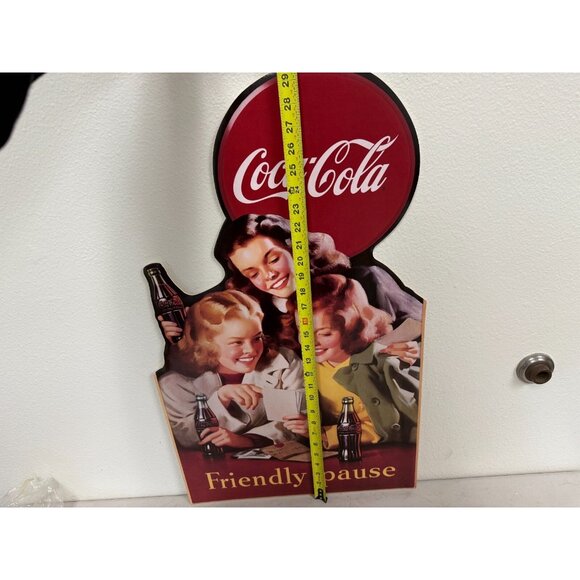 VINTAGE COCA COLA  FRIENDLY PAUSE CARDBOARD CUTOUTS 29x18” - Picture 8 of 10